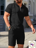Men’s MF Geometric Pattern Two-Piece Summer Set