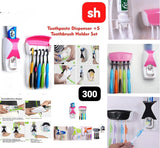 Automatic Toothpaste Dispenser And 5 Toothbrush Holder Set