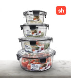 Four Piece Round Acrylic Storage Bowl Set With Lids