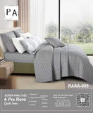 Six Piece Rara Super King Quilt Set