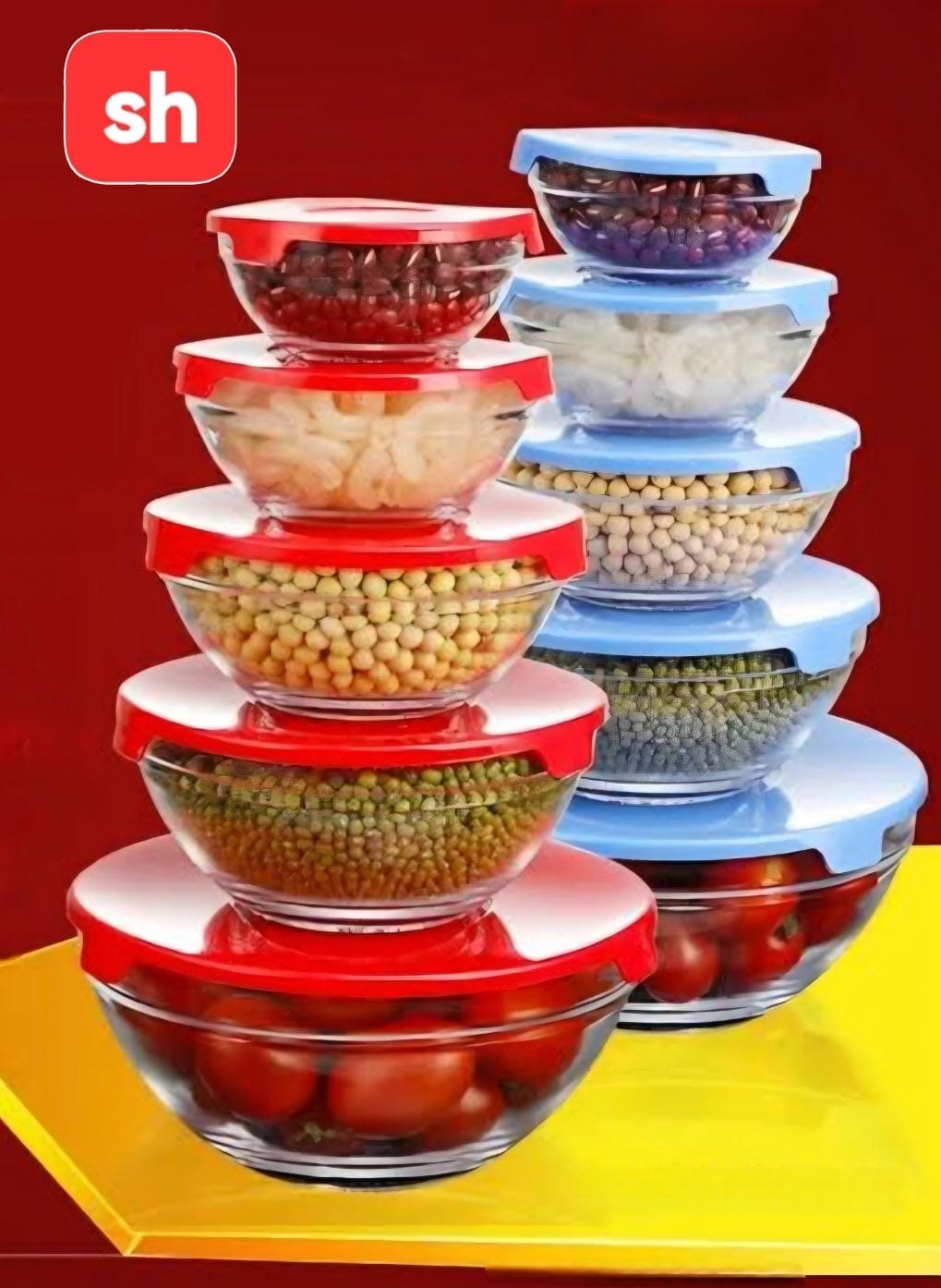 5-Piece Glass Bowl Set with Lid