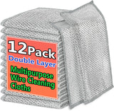 12PCS Double-Layer Wire Dishcloth, Non-Scratch Wire Dishwashing Rags, Multipurpose Wire Cleaning Cloths for Home/Kitchen(7.87''x7.87'')