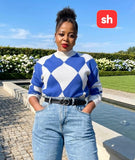 Ladies’ SH Diamond Pattern Sweater