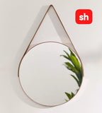 24cm Round Mirror With Leather Strap