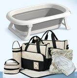 Five Piece Bag Set, Mini Baby Blanket And Baby Bathtub Combo