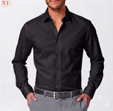 Men’s ST Formal Button-Up Collar Long Sleeve T-Shirt