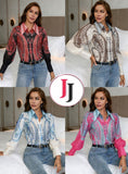 Ladies’ JJ Button-Up Long Sleeve Top