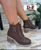 Ladies’ DF Zip-Up Lace And Double Buckle Boots