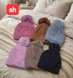 SH Warm Knitted Beanie With Pom-Pom