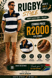 Men’s Rugby Style Short Sleeve T-Shirt + Vellies Combo