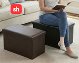 SH Leather Storage Pouf 76x38x35cm
