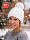 SH Warm Knitted Beanie With Pom-Pom