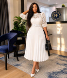 Ladies’ FF Lace Ruffle Dress L-4XL