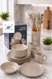 16-Piece Dinner Plate Set And 12-Piece Silicone Kitchen Utensil Set