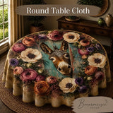 Round Table Cloth Flower Donkey