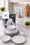 16-Piece Dinner Plate Set And 12-Piece Silicone Kitchen Utensil Set