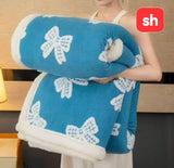 Queen Thickened Throw Blanket With Bow Design