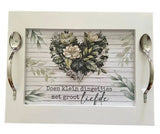 Large Wooden Serving Tray – Breakfast Tray | 37 × 29 cm OPTION 7