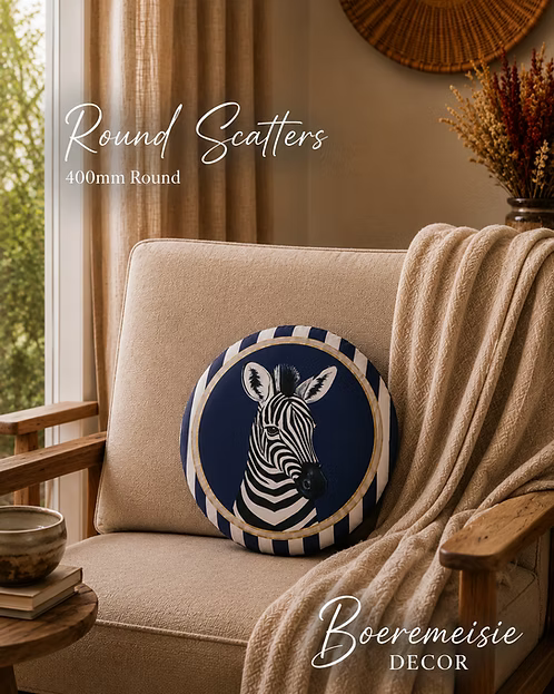 Blue Zebra - Premium Mock linen with Foam Inner