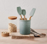 Four-Piece LC Silicone Craft Series Utensil Set With Stoneware Crock