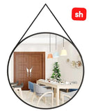 24cm Round Mirror With Leather Strap