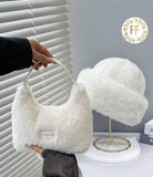Love Every Day Fluffy Handbag And Cap Combo