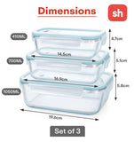 SH 6 Piece Glass Oven Container Set