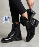 Ladies’ SMY Zip-Up Ankle Boots With Fur Lining