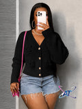 Ladies’ Button-Up Long-Sleeve Sweatshirt With Four Bows