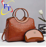 Ladies’ Crocodile-Texture Two Piece Handbag Set