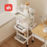 SH 3-Tier Trolley Cart Organizer with Wheels & Drawers