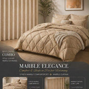 Marble Comforter & Matching Curtain Combo