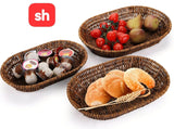 SH 3 Piece Dark Brown Rattan Multifunctional Basket Set