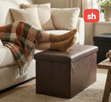 SH Leather Storage Pouf 76x38x35cm