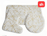 SH 3 Piece Marble Bathroom Mat Set