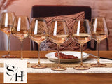 SH 6 Piece Thin Stem Wine Glass Set