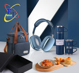 Headphones, Lunch Bag And Three Piece Vacuum Flask Combo