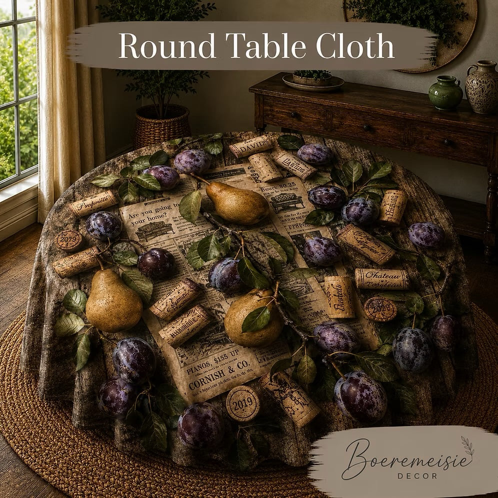 Round Table Cloth Wine Story