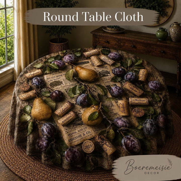 Round Table Cloth Wine Story