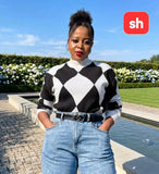 Ladies’ SH Diamond Pattern Sweater