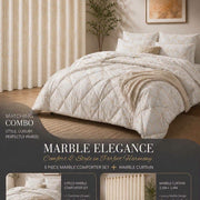 Marble Comforter & Matching Curtain Combo