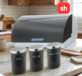 SH Bread Bin With 3-Piece Canister Set