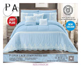 7 Piece Lace Comforter Set 230x220cm