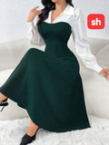 Ladies’ SH Long Sleeve Two-Tone Dress