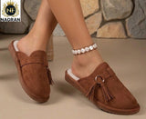 Ladies’ NF Fleece-Lined Tassel Slippers
