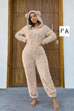 Ladies’ Fluffy Onesie With Ears On Hood