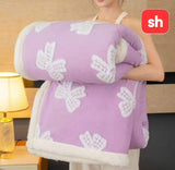 Queen Thickened Throw Blanket With Bow Design