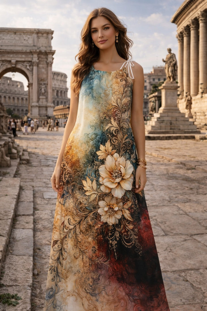 Rome Flower 2 - Drawstring Dress