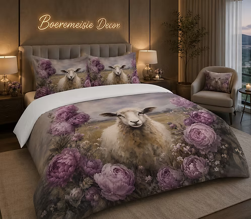Floral sheep - Duvet Set