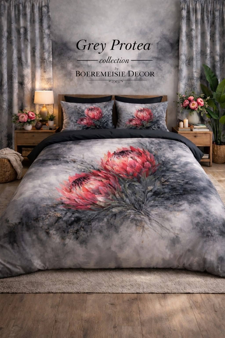 Grey Protea - Duvet Set